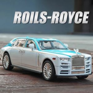 1:24 Scale Rolls Royce Phantom Toy Model Car Alloy Diecast Light Sound Doors Opened Shock Absorption Vehicles Collection Gifts