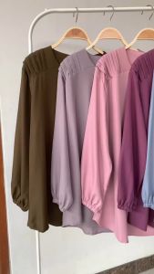 Vina blouse Lipit crinkle wanita jumbo I Korean blouse atasan wanita oversize
