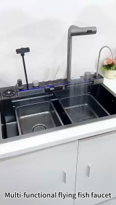 Wastafel Modern Air Terjun 304SS + Honeycomb Nano & Slot Smartphone XXL