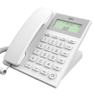 deli | Desk Home Office Wired Phone With Speaker Large Volume Caller ID