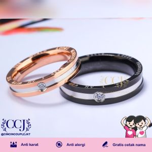 [GRATIS CETAK NAMA] Cincin Couple Titanium Anti Karat R02 | Cincin Pasangan | Cincin Hadiah | Cincin Lamaran | Cincin Tunangan | Aksesoris Pria Wanita