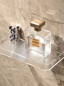 Hộp Đựng Khăn Giấy Trong Suốt Acrylic Không Cần Khoan Giá Để Điện Thoại Di Động Giá Để Khăn Giấy Dây Treo Tường Phòng Tắm Thiết Kế Đơn Giản