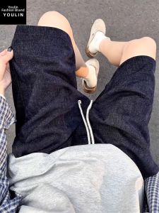 YOULIN | Tencel Like Denim Shorts For Men Loose Fit Casual Straight Cut