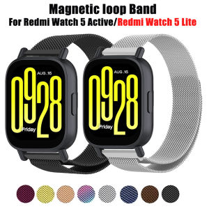 22mm Magnetic Loop Band For Redmi Watch 5 Active Stainless Steel Bracelet Watchband For Redmi Watch 5 Lite Metal Strap Correa