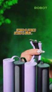 ROBOT Powebank Mini Powerbank Lampu Emergency Powerbank Mini Travel Fast Charging RT051-C/L 5000mAh Portable Fast Charge Type-C Cable & Port With Flashlight Function Travel Size - Garansi 1 Tahun