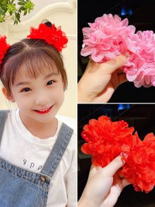 Cute Girls Hairband Childrens Day Floral Headwear Baby Girl Hair Ties Dance Performance Hair Accessories Sweet Lace Style