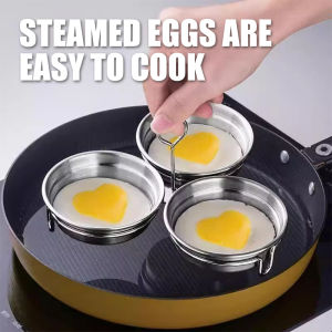 กระทะแม่พิมพ์ทอดไข่เครื่องนึ่งไข่สแตนเลส304กระทะเครื่องต้มไข่ตะแกรงด้ามยาวเดือดใช้งานง่ายใช้ในครัว