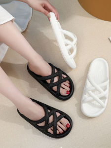 รองเท้าแตะพื้นหนาสำหรับผู้หญิงในช่วงฤดูร้อน รองเท้าแตะแบบสวมสบายสำหรับกลางแจ้ง รองเท้าแตะแบบสวมลำลองสำหรับใส่ในห้องน้ำแบบเงียบๆ