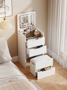 โต๊ะลิ้นชัก โต๊ะเครื่องแป้ง ตู้แต่งหน้า🔥โต๊ะ+สตูล🔥โต๊ะเครื่องแป้งกระจกพับได้ โต๊ะแต่งหน้า กระจก LED