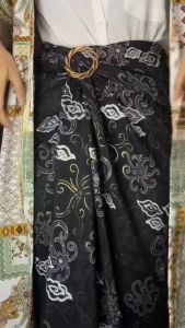 Rok Lilit Batik Foil Bawahan Kebaya Serut Instant Modern Motif Lengkap Bahan Premium 150 x 100 Melati Silver