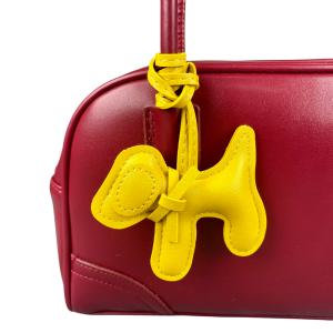 12 Colors!Premium Handmade Dog Keychain/Charm-Cute Side Profile Perky Tail-Carefully Stitched & Stuffed Accessory-PU Leather