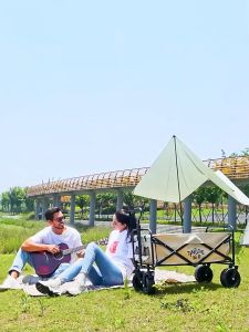 รถเข็นตั้งแคมป์ รถเข็นพับได้ รถเข็นลากแคมป์ปิ้ง รถเข็นแคมป์ปิ้ง น้ำหนักเบา พกพาสะดวก พับเก็บง่าย