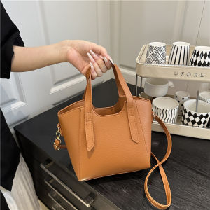 Fashionable Pink Womens Handbag Spring Summer Trendy Market Basket Bag Versatile Crossbody Tote Bag Breathable Polyester Lining