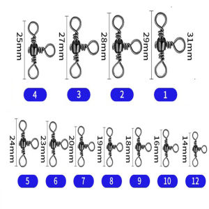 50 Chiếc Vòng Xoay 3 Chiều 360 Độ ° Đầu Nối Hình Chữ T Xoay Được Dùng Cho Câu Cá Nước Mặn Nước Ngọt Chất Liệu Sắt Không Bị Rối Mượt Mà