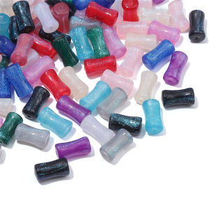 10/20Pcs 7x12mm Colorful Resin Starry Sky Bamboo Joint Beads for Bracelet Earring Necklace DIY Jewelry Making Beads