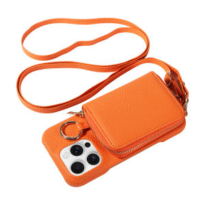 High Quality Faux Leather Phone Case for Iphone16e 16 15 14 13 12 11 Pro Max Crossbody Bag Wallet Card Slot Anti-degaussing
