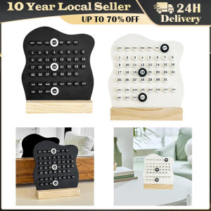 Creative Manual Wooden Desk Calendar Adjustable Week Month Date Display Calendar Household Office Desk Family Room Decoration