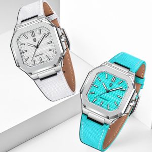 Đồng Hồ Thạch Anh Nam PAGANI DESIGN Sporty Elegance Có Chức Năng Phát Sáng Dây Đeo Bằng Da Pha Lê Sapphire Vỏ Thép Không Gỉ Chống Sốc