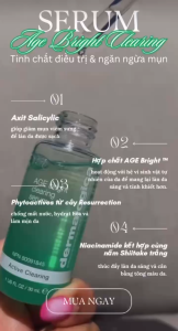 Tinh chất giúp giảm mụn viêm sưng AGE BRIGHT CLEARING SERUM của Dermalogica - Dolly Beauty