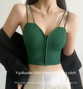 ทันสมัย ซิป ดีไซน์ เผ็ด เด็กผู้หญิง เสื้อสายเดี่ยว เสื้อกั๊ก มีแผ่นรองหน้าอก ผู้หญิง ชุดชั้นใน ฐานชั้นห่อท่อหน้าอก เสื้อท่อนบน
