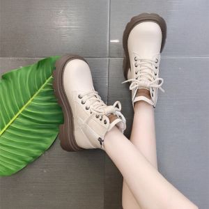 British Style Martin Boots Womens New 2025 Thick Bottom Single Boot Foot Small Appearance Fleece Anti-slip Short Boots