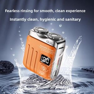 MONLEYTA | Mini Electric Shaver For Men German Quality No Black Points Left Small Steel Cannon Portable Wet And Dry Double Blade Head