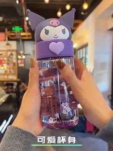 HOUGUO 700ML Sanrio Botol Minum Plastik Tritan PCTG Motif Karakter Kuromi Melody Gelas Air Kartun