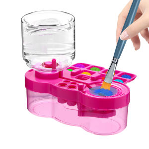 New Paint Brush Cleaner With Drain Button Automatic Water Circulation Paint Brush Cleaning Machine Cleaning Bucket Art Tools