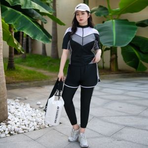 🇲🇾STOCK KL (4PCS) Set Plus Size Rearguard Women Lady Swimsuit Swimming Swimwear Beach Surf Snorkeling Baju Berenang Saiz Besar 大码女生泳衣