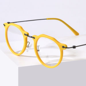 FONEX แว่นตาน้ำหนักเบาคุณภาพดีดีไซน์แว่นตากันแดดทรงกลมกรอบแว่นตาไททาเนียมสำหรับผู้ชายและผู้หญิงแบบใหม่จากญี่ปุ่นแว่นสายตา85905