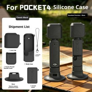 Silicone Case for DJI Osmo Pocket 4 Gimbal Camera Handle Soft Protective Case Non-Slip Desktop Base Mount for Dji Pocket4