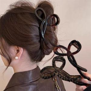 13CM Acrylic Large Bow Ribbon Hair Claw Crab Hairpins Glossy Ponytail Hair Accessories Women Hair Clips Girls Barrettes Headband