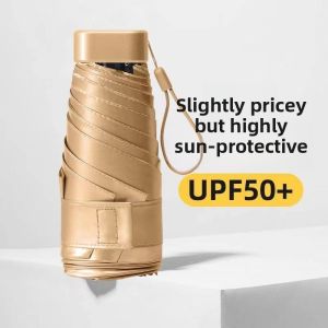 MONLEYTA | Japanese Black Glue Sun Umbrella Folding Upf50+ Sun And Rain Dual Purpose High Aesthetic Womens Sunscreen Ultraviolet Protection Compact Portable