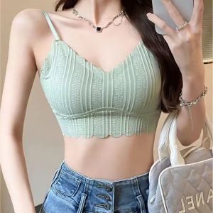 Mùa xuân và mùa hè mới áo yếm chống ánh sáng đồ lót nữ tính không có vòng thép ren lưng đẹp ôm ống ngực phần trên mỏng