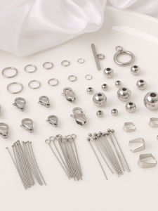 Stainless Steel Lobster Clasp Chain Bead 9 Word Needle Bead Necklace Fish Line Beaded Bracelet DIY Material Positioning Accessories