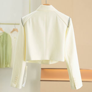 XKing Fashionable Simple Long Sleeve Embroidered Short Jacket Womens Coat Stylish Autumn New Arrival Polyester Blend