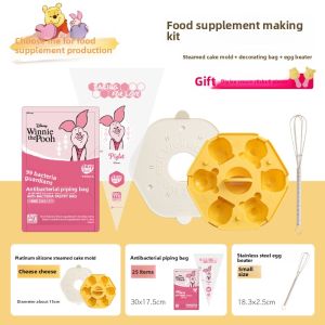 Food Grade Silicone Baby Steamed Cake Tool Easy Your Home Winnie Cartoon DIY Baking Mold for Infants And Toddlers