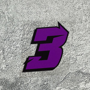 1PC Purple Number Motorcycle Stickers Waterproof for Motorbike Front Fairing Scooter Body Side Panels Car Fuel Tank Vinyl Decals