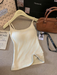 Slimming Fitted Strap Vest Top Womens New Style Inner Wear with Chest Pad Beautiful Back One-Piece Base Layer Outerwear