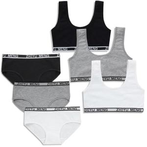 Girls Training Bras Panties Kids Cotton Underwears Set Teenage Students Bra Vest And Panties Wireless Children Sports Bra Boxers