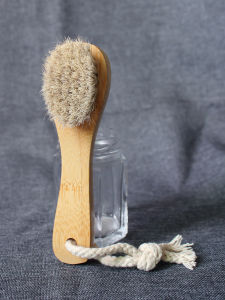 Portable Soft Bristle Bamboo Body Brush Facial Cleansing Makeup Removal Massage Tool Promotional Gift by Yijianjia