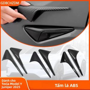 Ốp Camera Bên Hông Vân Carbon ABS Dành Cho Tesla Model 3 Highland 2024 Model Y Juniper 2025 Miếng Dán Giả Sợi Gỗ Phụ Kiện