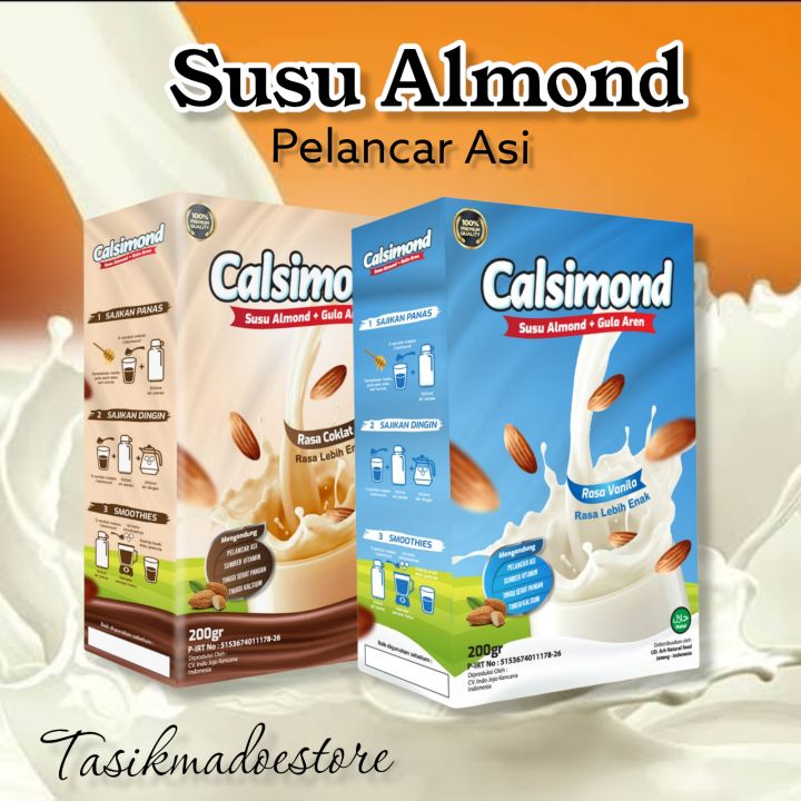 Calsimond Susu Almond Pelancar Asi Rasa Cokelat & Vanilla | Lazada ...