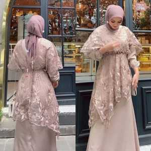 BISA COD - BEST SELLER - Salwa Dress Size MLXLXXL Bahan Silk mix Brukat Premium - Gamis Wanita Terbaru 2022 Modern Lebaran - Gamis Kondangan Wanita - Fashion Wanita Muslim Remaja - Dress Muslim - Dress Wanita Terbaru 2022 - Dress Pesta