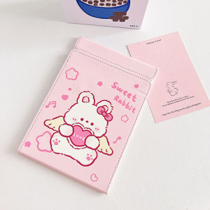 Portable Folding Bear Mirror Cosmetic Mirror Leather Student Dormitory Desktop Makeup Mirror Small Size for Girls on the Go