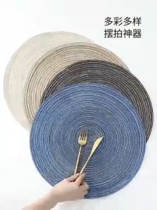 Media แผ่นรองจาน ที่รองจานทรงกลม ที่รองจานอเนกประสงค์ ทนความร้อน ที่รองจานสไตล์ญี่ปุ่น กันลื่น นุ่ม ทำความสะอาดง่าย เหมาะกับการใช้งานในครัวลายหรู