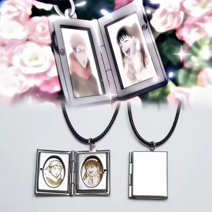 Anime Character Todo Aoi Cosplay Necklace Metal Book Can Open Photo Frames Pendant Necklaces Cosplay Accesseries Gift