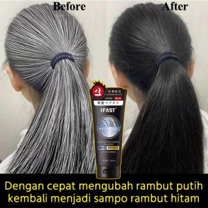 sampo untuk rambut beruban obat menghilangkan uban rambut Sampo penghitam rambut viral 200ML Peptida penggelap rambut alami diimpor Jepang Rambut beruban menjadi hitam permanen