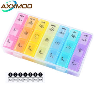 Weekly Pill Organizer3-Times-A-Day 7 Day Pill Box -Proof Pill Case Medication Reminder Portable Travel Container for Vitamins