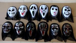 Realistic Ghost Mask Black Hood Breathable for Halloween Cosplay Screaming Horror Props Mask role Cosplay